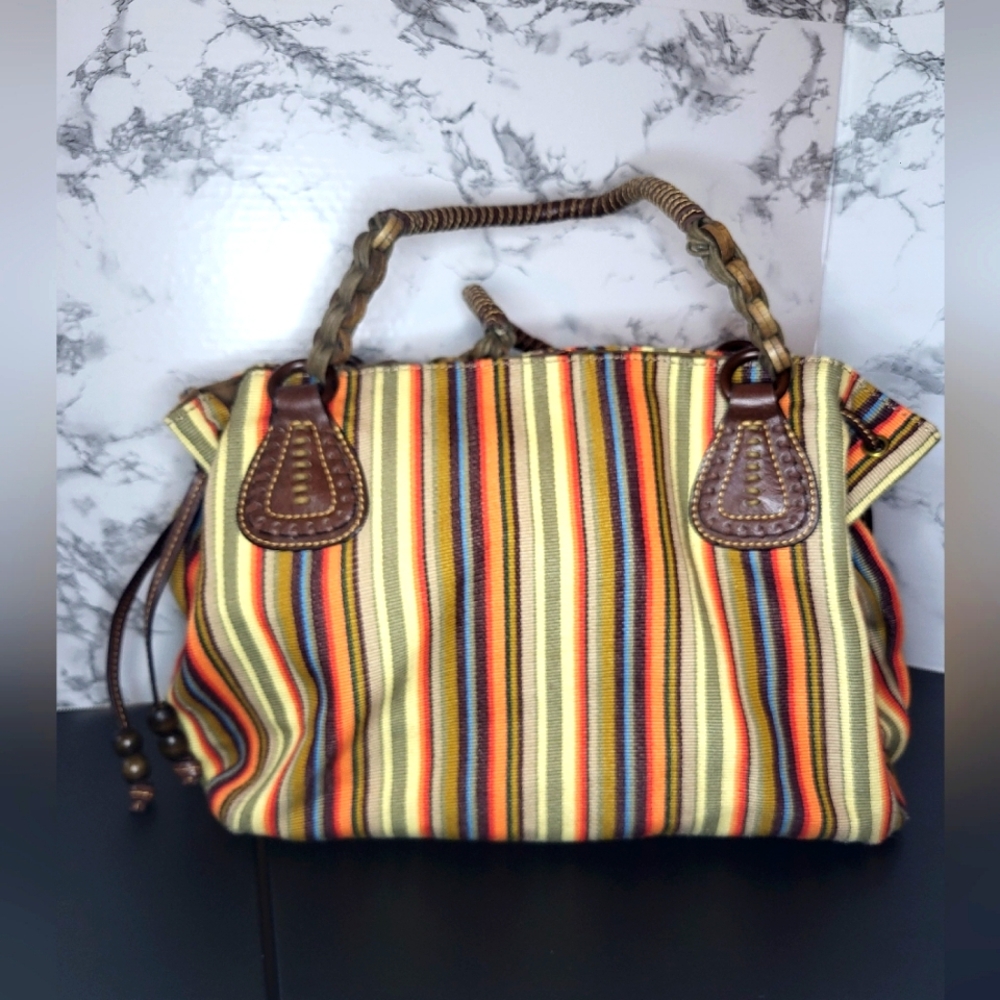Fossil Striped Multicolor Tote Bag
